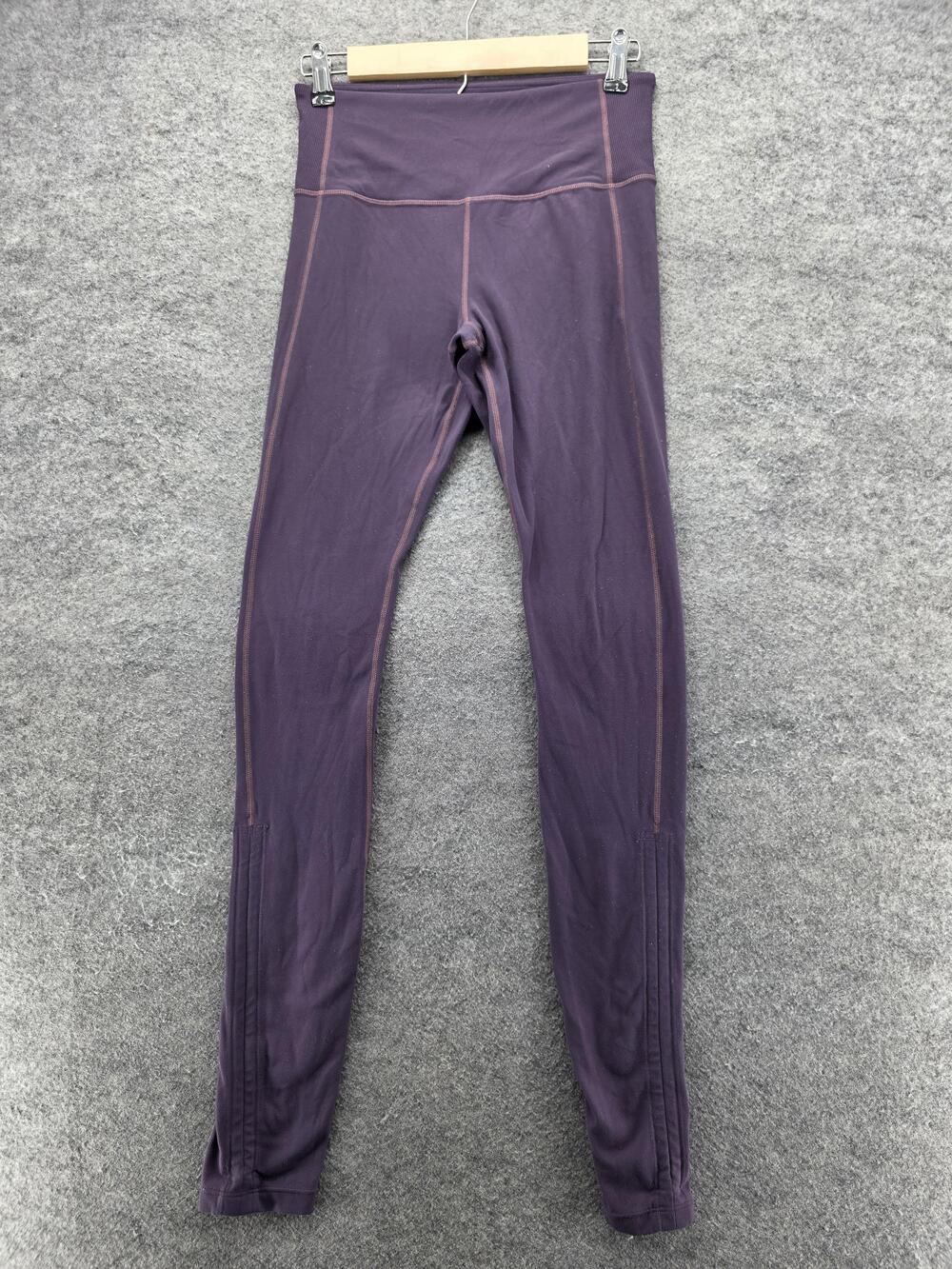 Athleta Leggings Womens Small Purple High Rise Yoga Pants Stretch Ribbed Gym